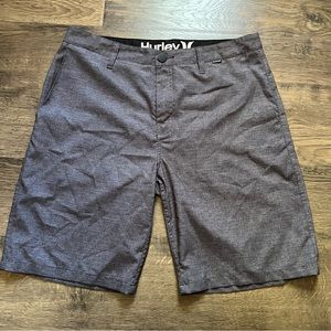 Hurley Gray and Black Striped Shorts Size 32